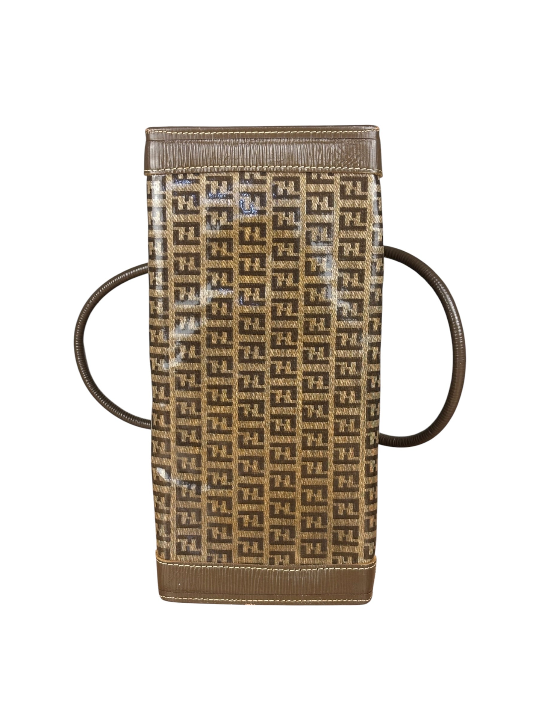 Fendi Brown PVC FF Zucchino Tote Bag