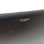 Yves Saint Laurent Black Pebbled Leather Pouch