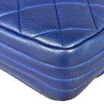 Chanel Blue Metallic Calf-Skin Chain Flap Bag 2014