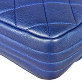 Chanel Blue Metallic Calf-Skin Chain Flap Bag 2014