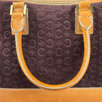 Celine Vintage Suede Macadam Leather Bowler Bag