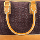 Celine Vintage Suede Macadam Leather Bowler Bag