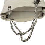 Chanel White Quilted Leather Gabrielle Shopping Tote 2010