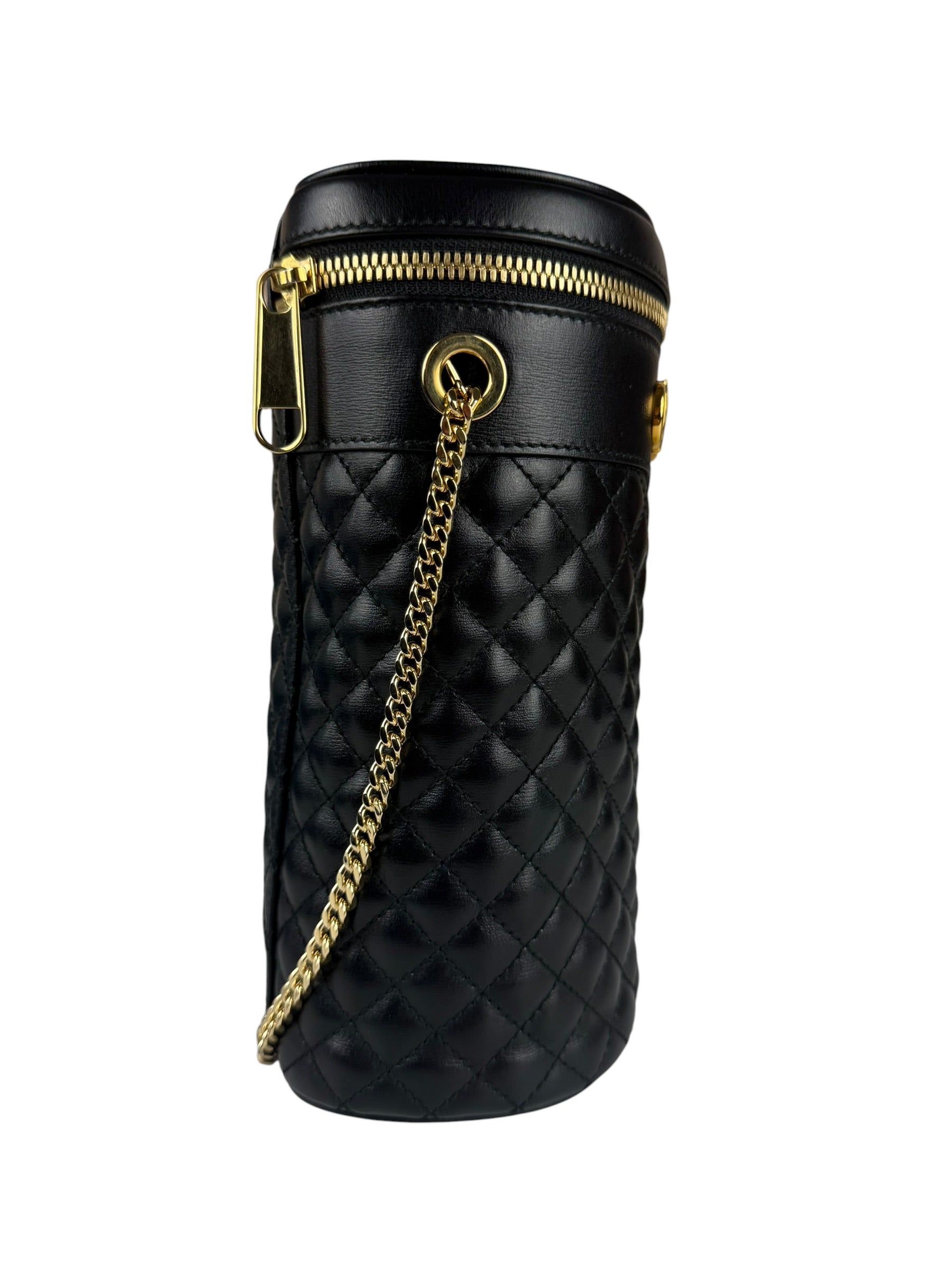 Gucci GG Zumi Cylindrical Black Quilted Leather Shoulder Bag