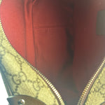 Gucci Brown Leather Trim GG Supreme Soft Trunk Crossbody