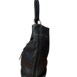 Prada Vintage Black Pebbled Leather Hobo Bag