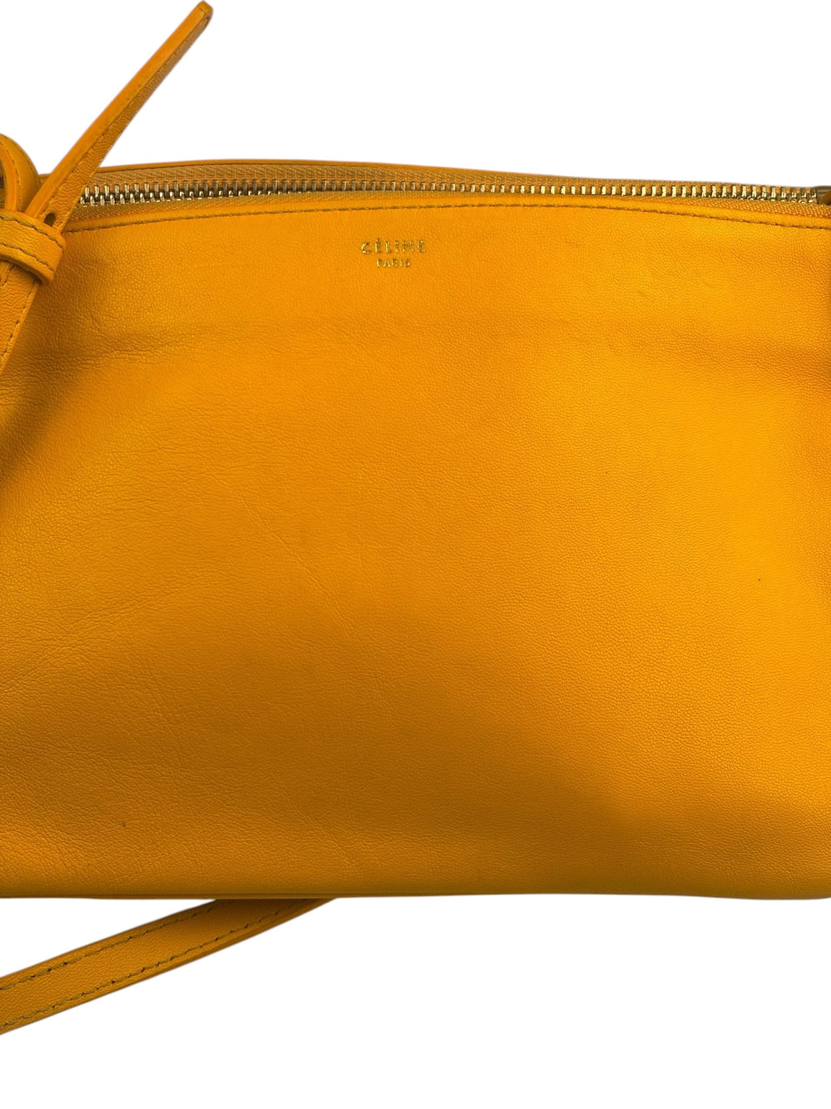 Celine Yellow/Orange Leather Trio Small Crossbody Bag