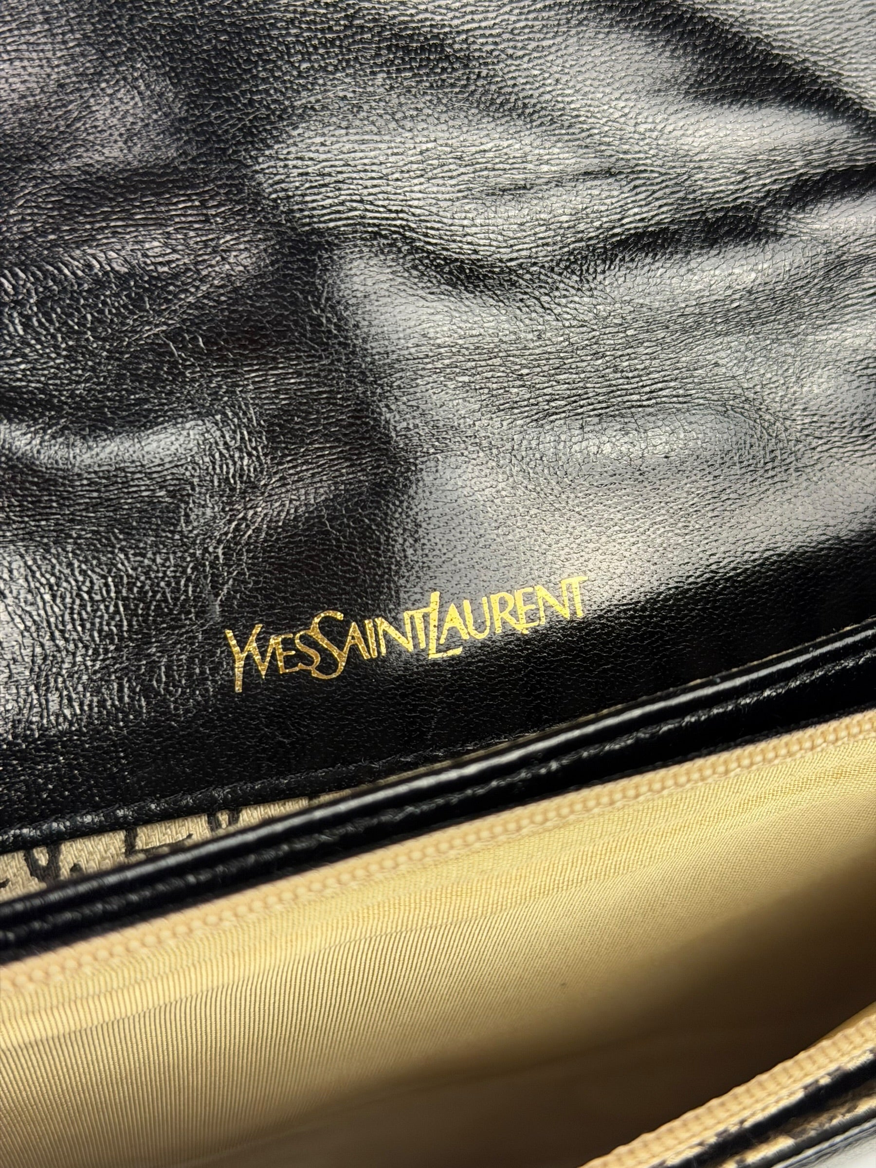 Yves Saint Laurent Black Quilted Leather Clutch