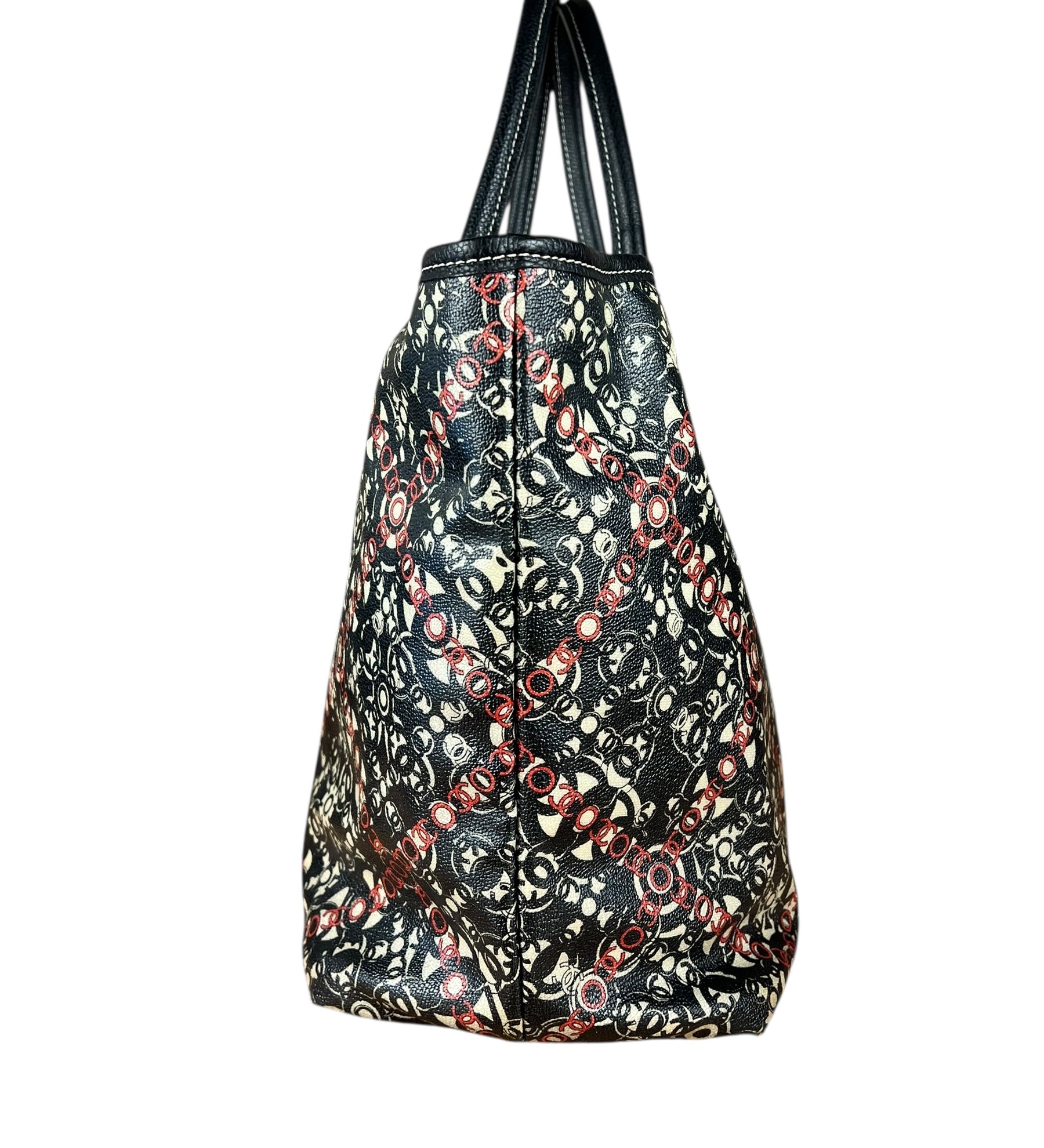 Chanel Optic Coco Chainlink Print Shoulder Tote