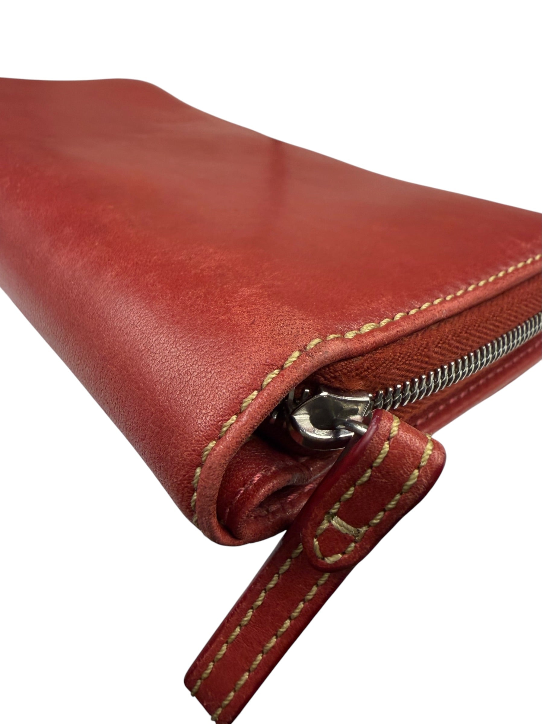 Coach Red Leather Zip Wallet