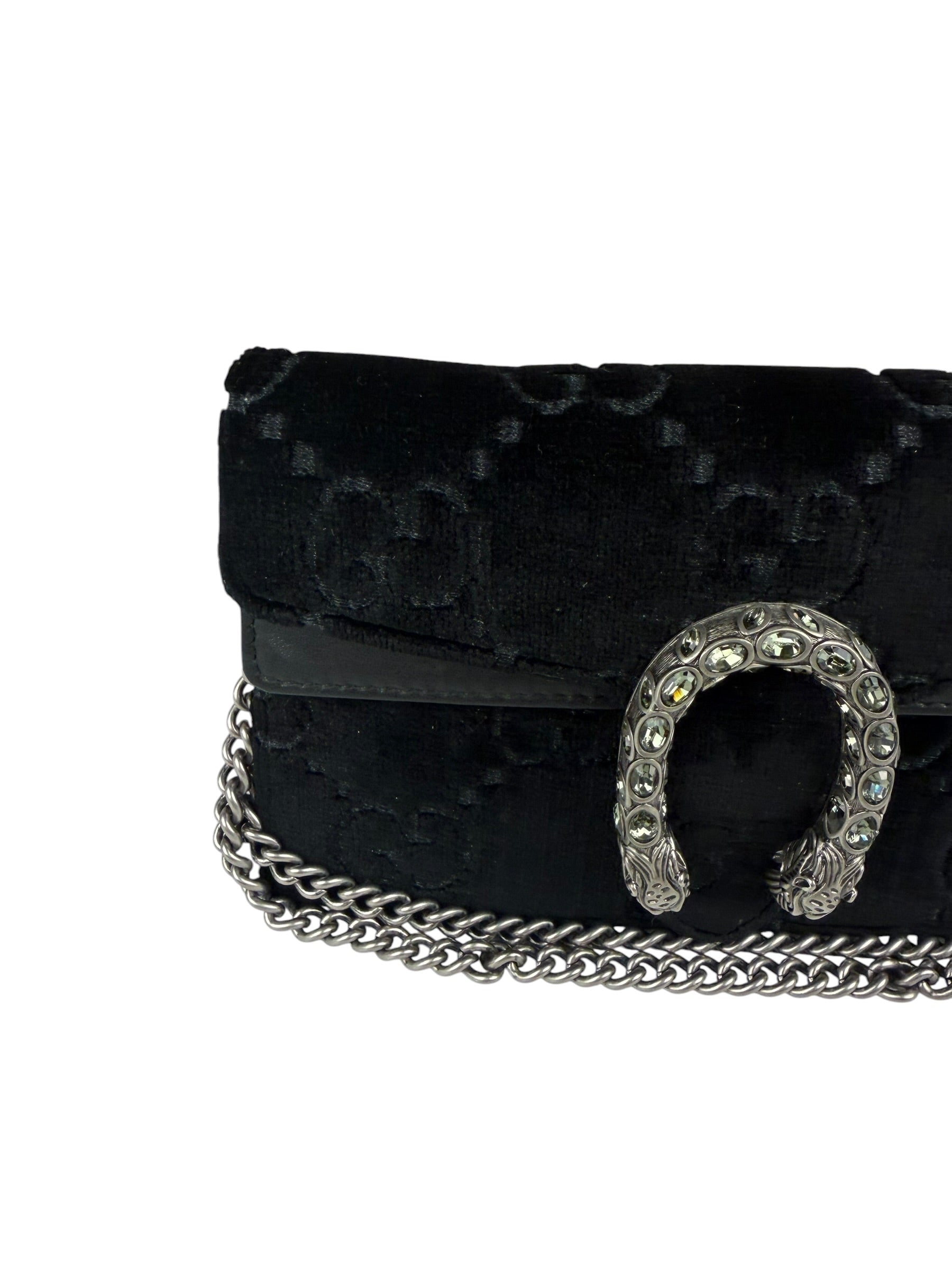 Gucci Black Velvet Dionysus Mini Crossbody Bag