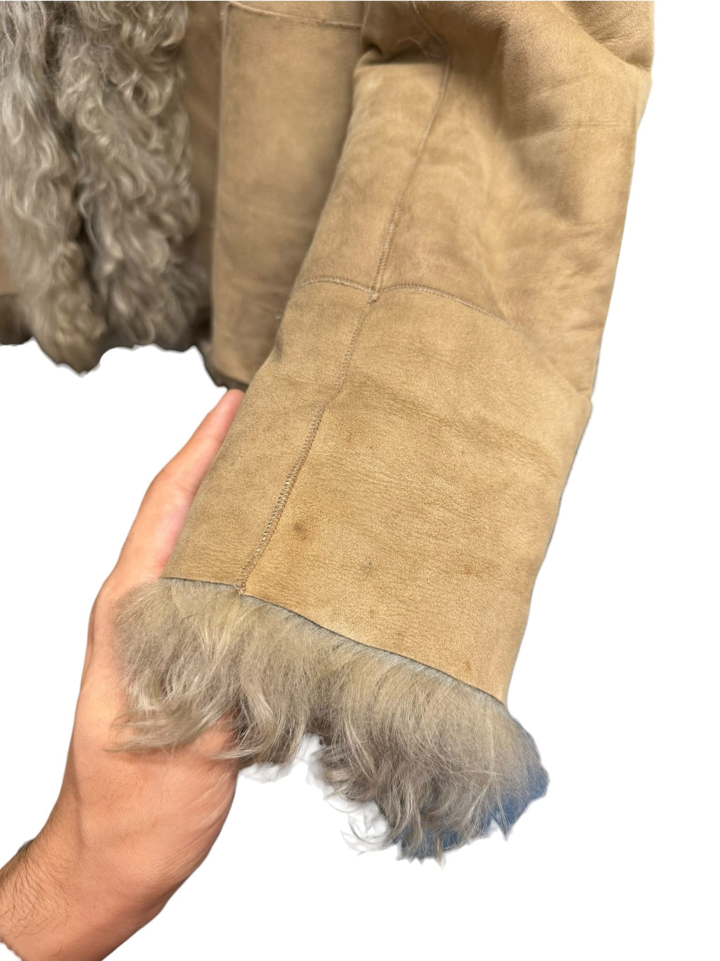Vintage Lautreamont Beige Suede Fur Coat