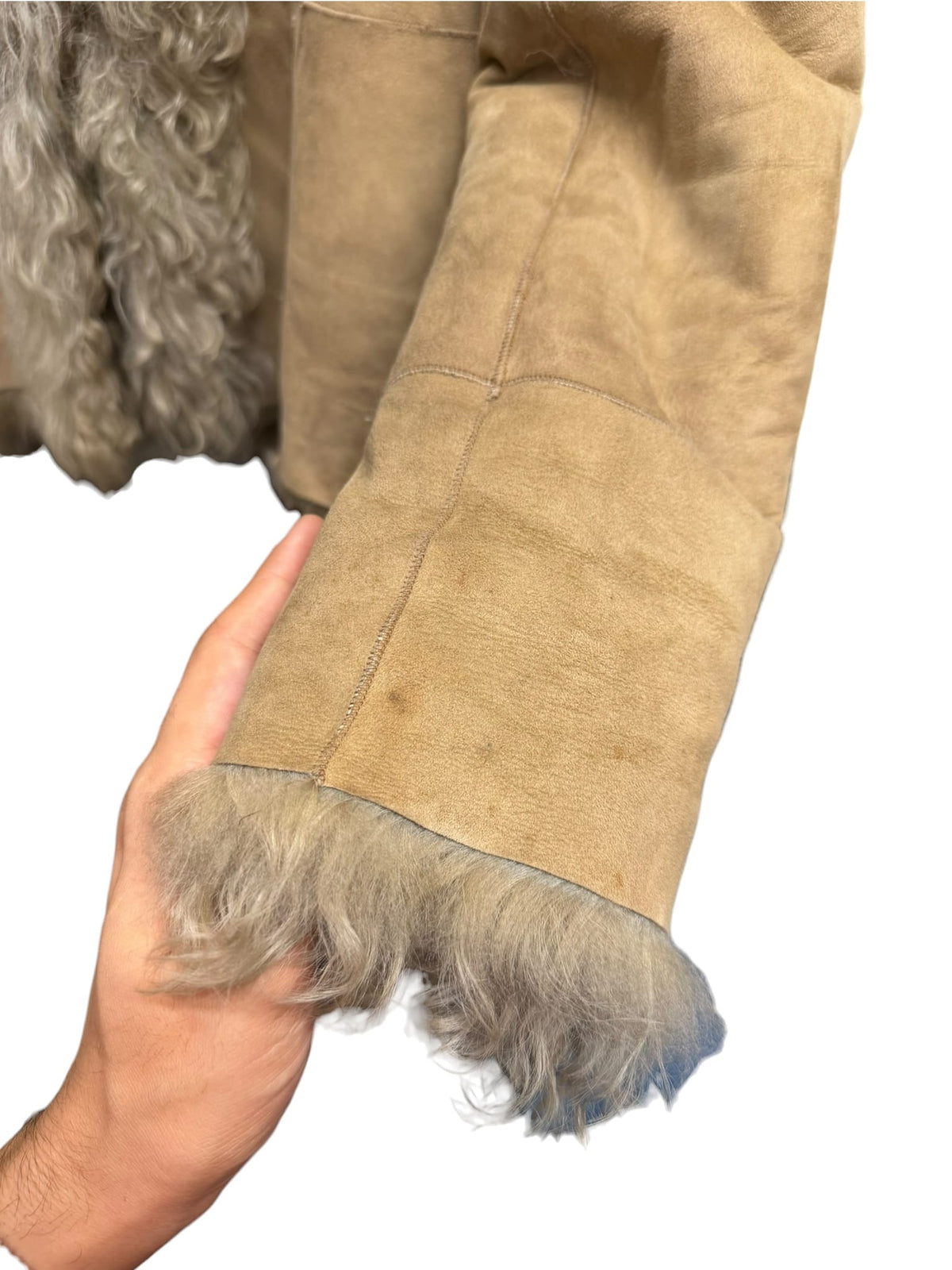 Vintage Lautreamont Beige Suede Fur Coat