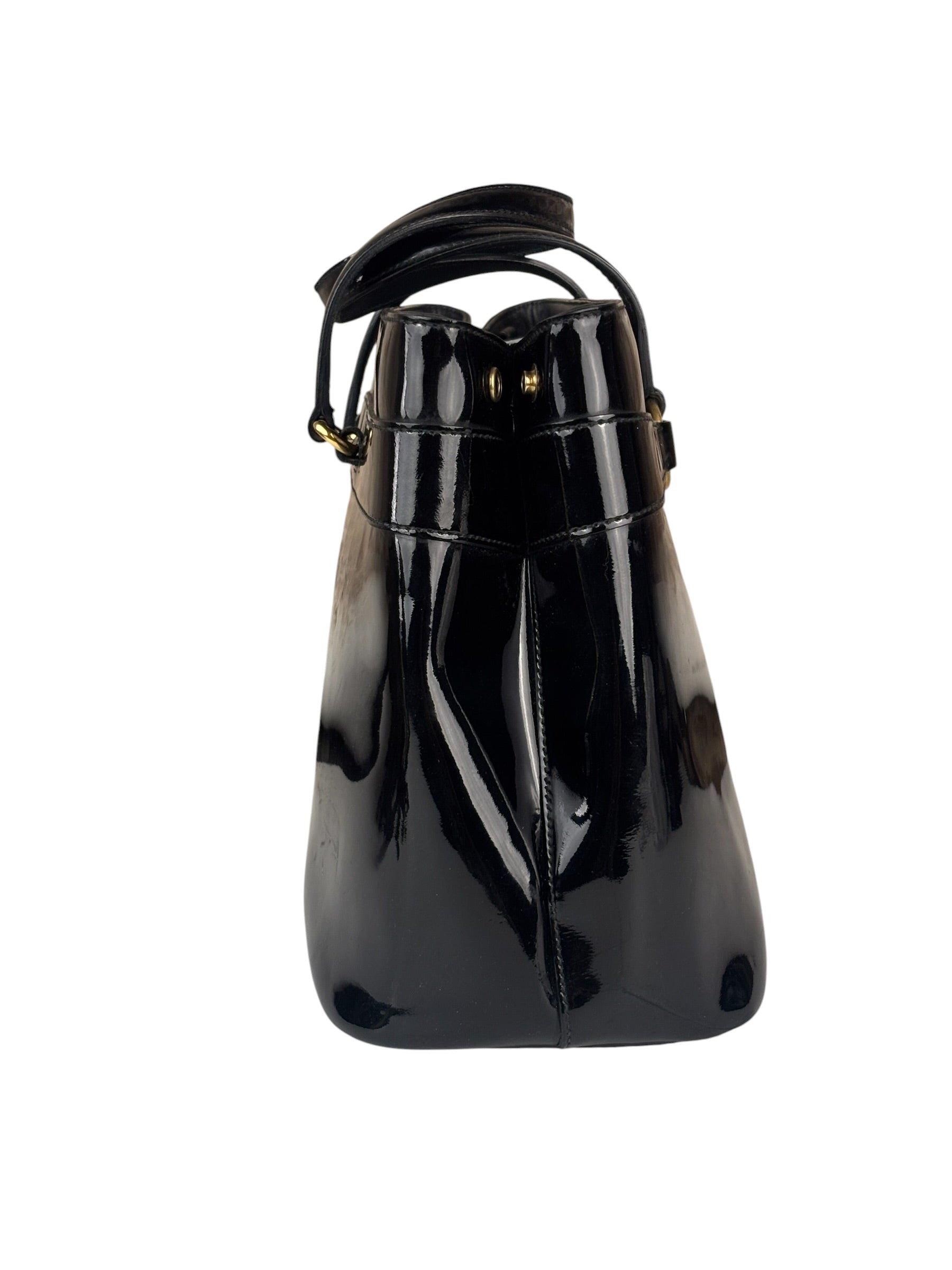 Gucci Vintage Black Patent Leather Tote