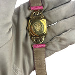 Gucci 6300L White Dial Pink Leather Strap