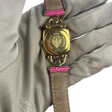 Gucci 6300L White Dial Pink Leather Strap