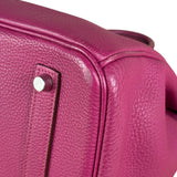 Hermes 2013 Plum Clemence Leather Palladium Birkin 35
