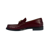 Gucci Burgundy Leather Double G Logo Loafers