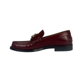 Gucci Burgundy Leather Double G Logo Loafers