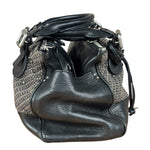 Chloe Black Tweed Leather Paddington Shoulder Bag