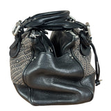 Chloe Black Tweed Leather Paddington Shoulder Bag