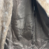 Vintage Brown French Rabbit Fur & Acetate Satin Long Coat