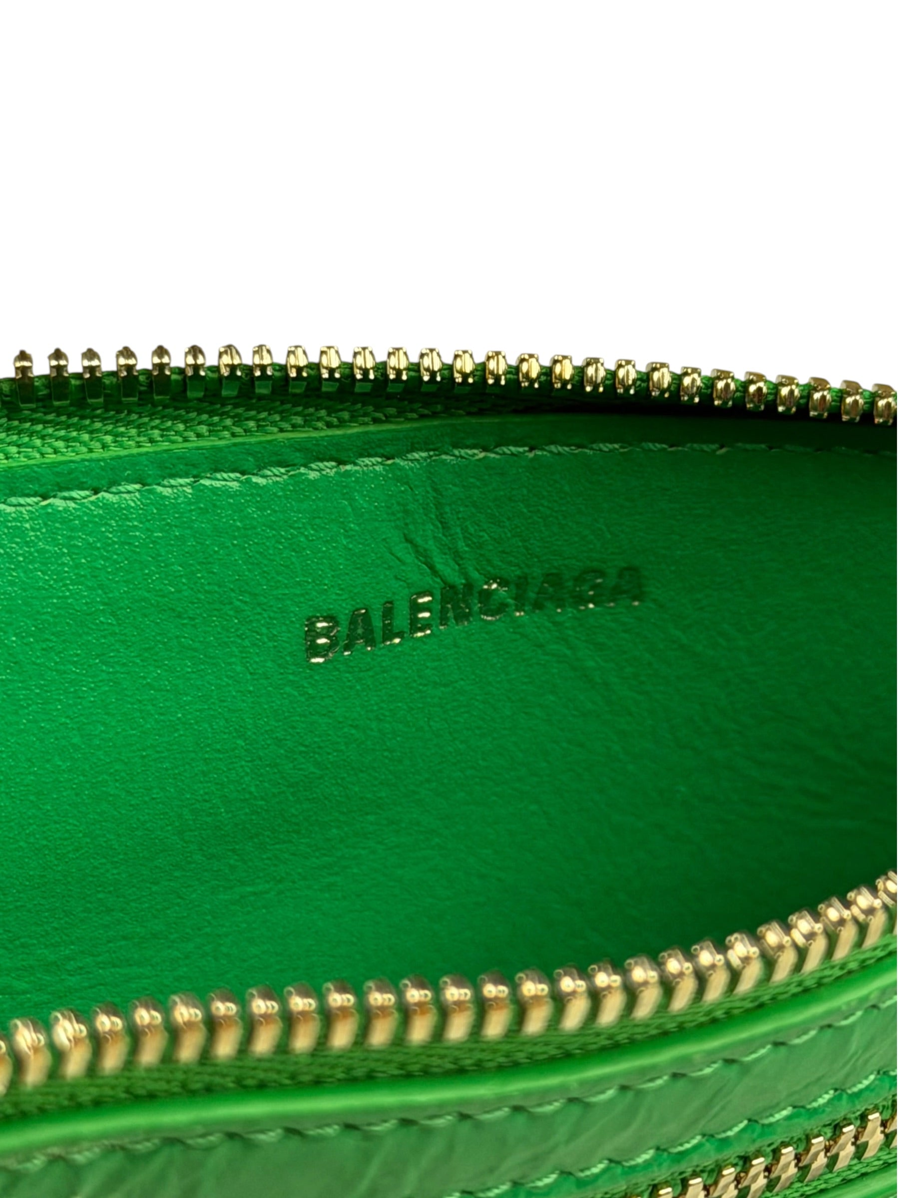 Balenciaga Green Leather Le Cagole Coin/Card Holder