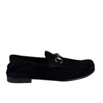 Gucci Black Suede Horsebit Loafers