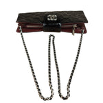 Chanel Black/Burgundy Chain Wallet Shoulder Bag 2010