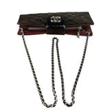 Chanel Black/Burgundy Chain Wallet Shoulder Bag 2010