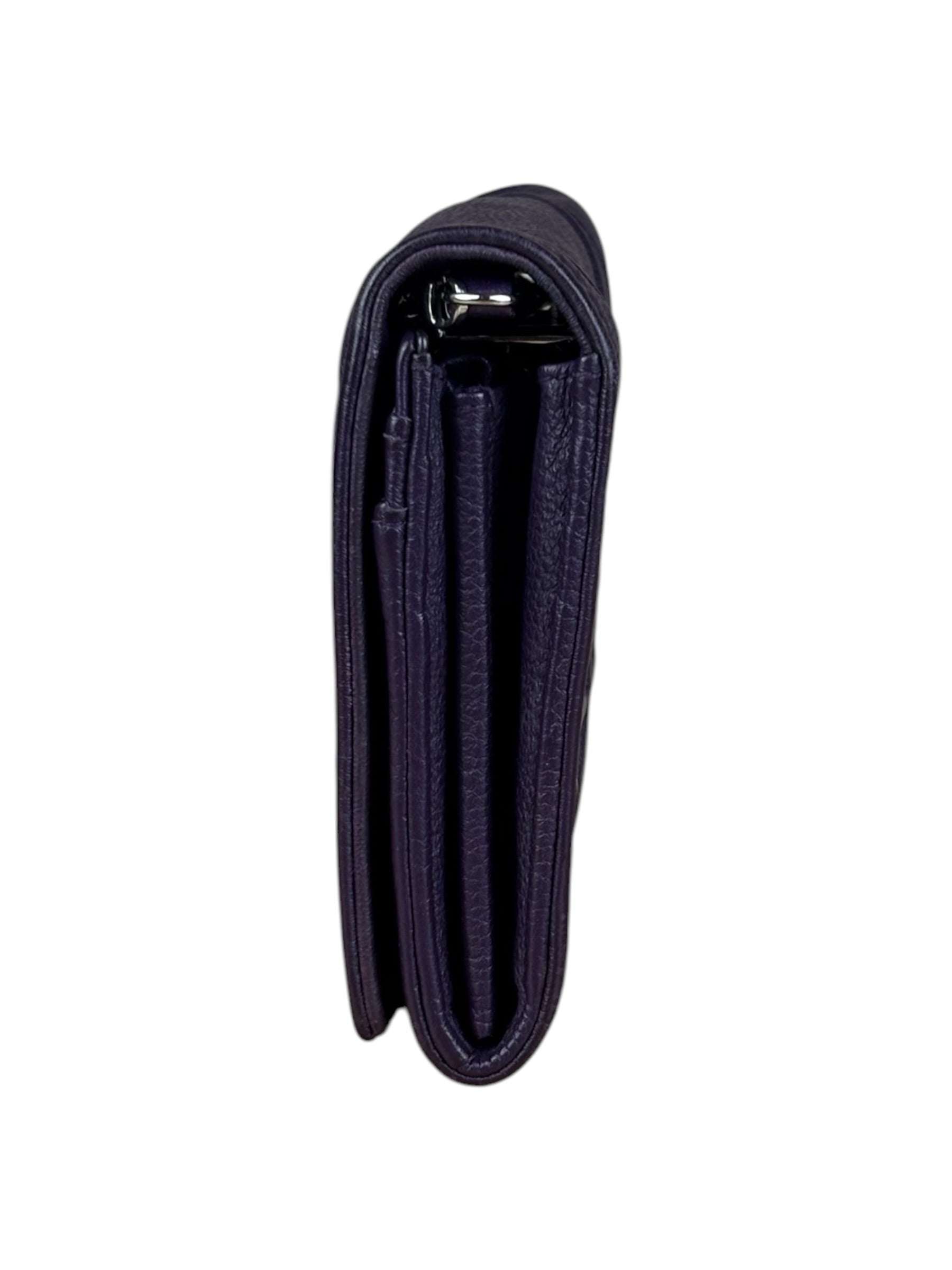 Christian Dior Purple Leather Diorama Wallet on Chain Bag
