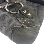 Gucci Vintage Black Horsebit Studded Chain Shoulder Bag