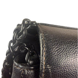 Chanel Black Pebbled Leather Curved Flap 1997