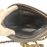 Chanel Vintage Black Quilted Leather CC Camera Bag 1989