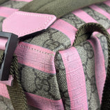 Gucci Pink Stripped Kids GG Supreme Canvas Backpack