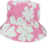 Miu Miu Pink Floral Canvas Bucket Hat