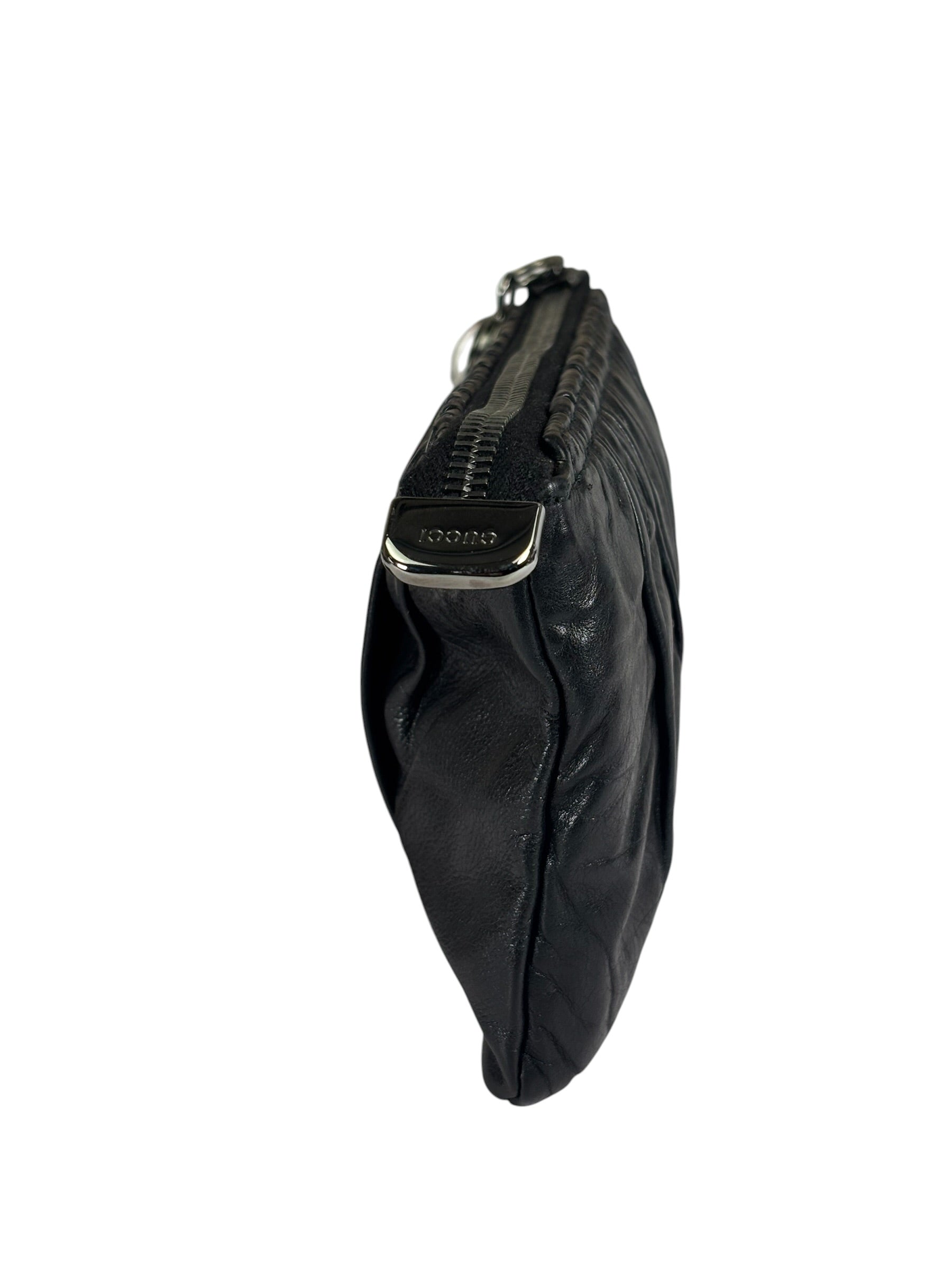 Gucci Black Leather Galaxy Wristlet Clutch