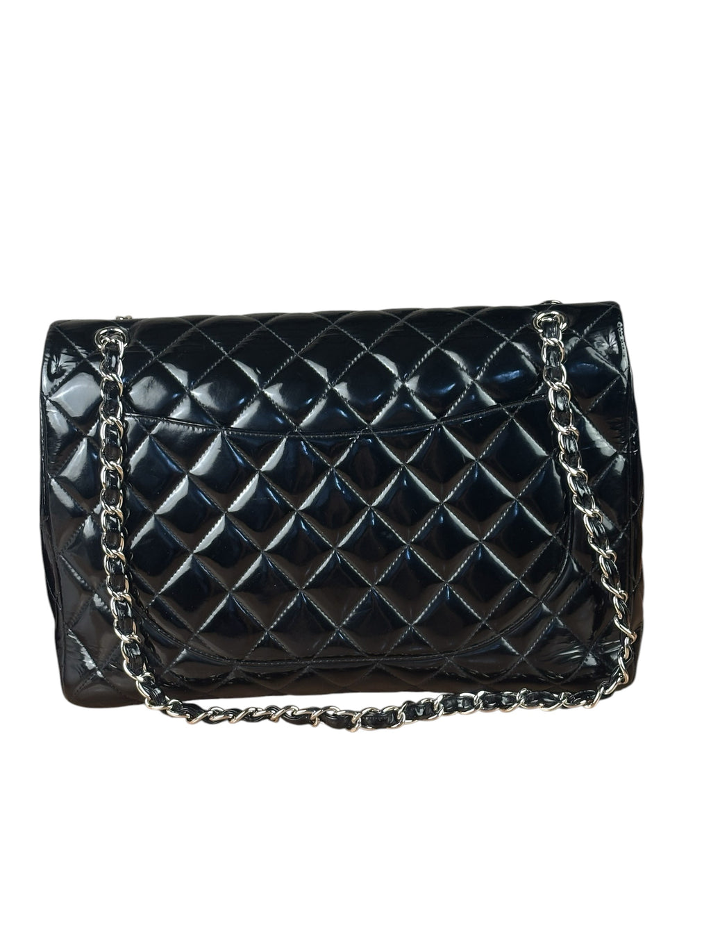 Chanel Black Patent Quilted Large Flap 2009