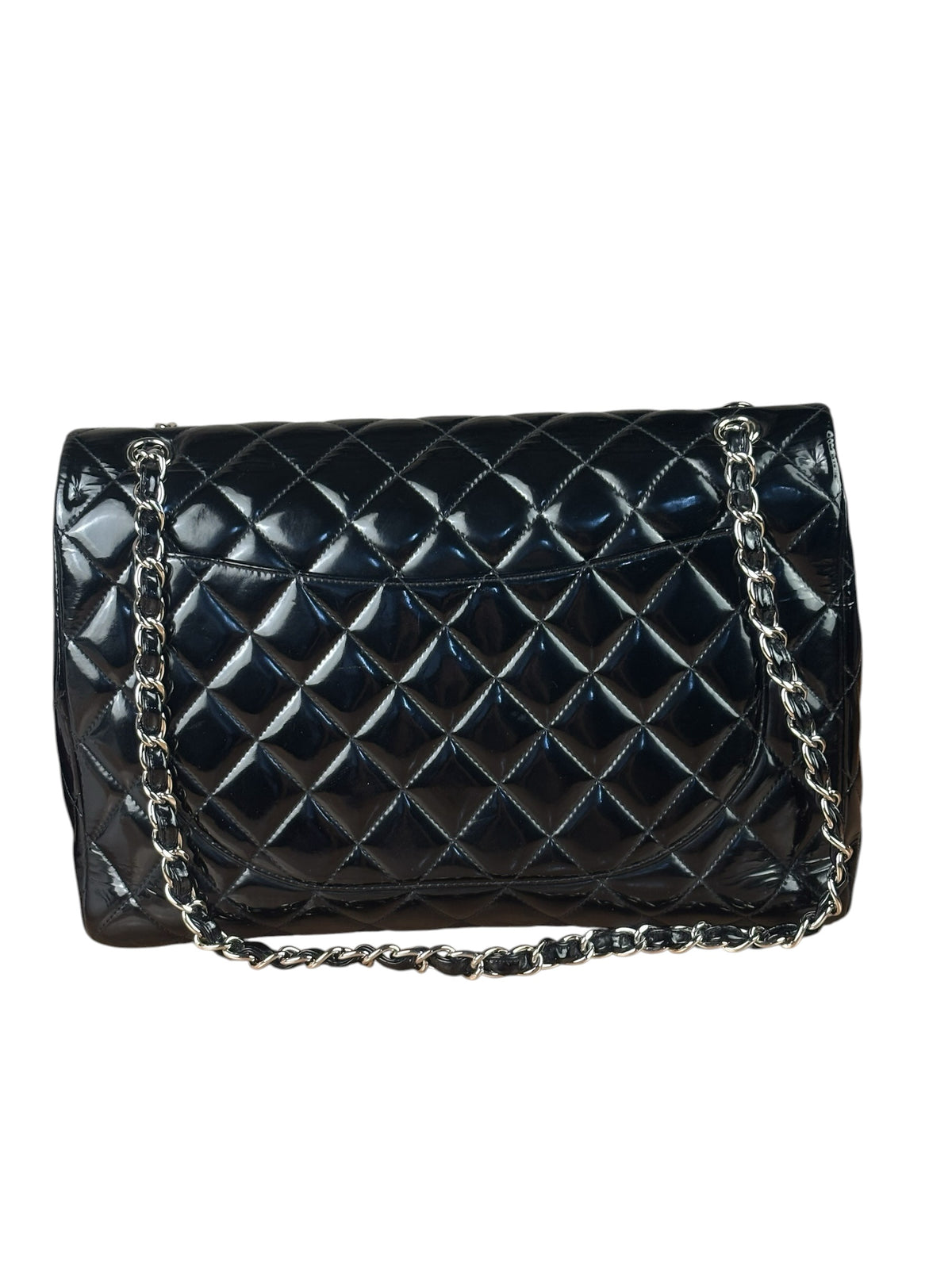 Chanel Black Patent Quilted Large Flap 2009