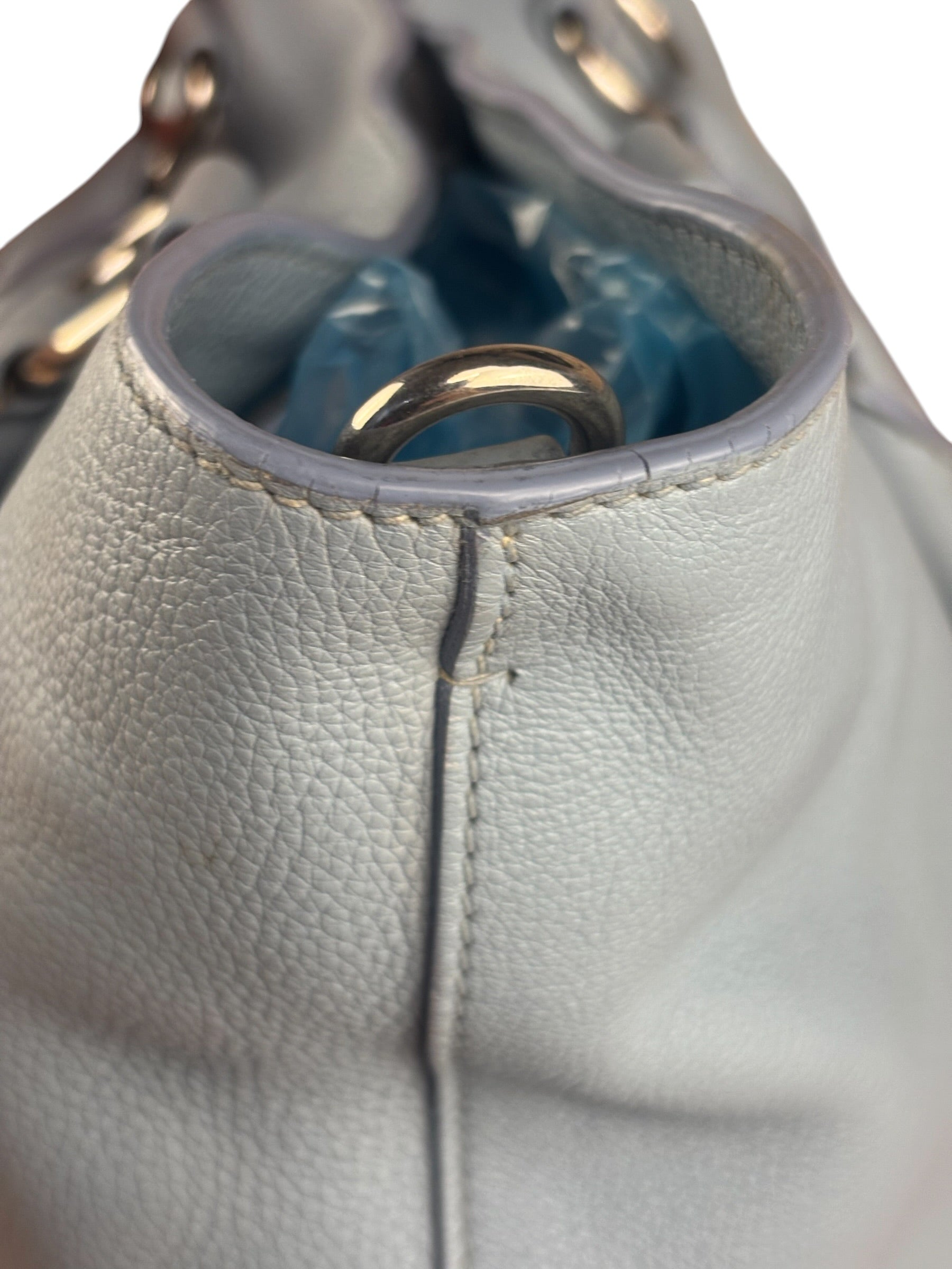 Prada Light Blue Vitello Daino Leather Tote