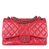 Chanel Pink Patent Leather Double Flap Bag 2012