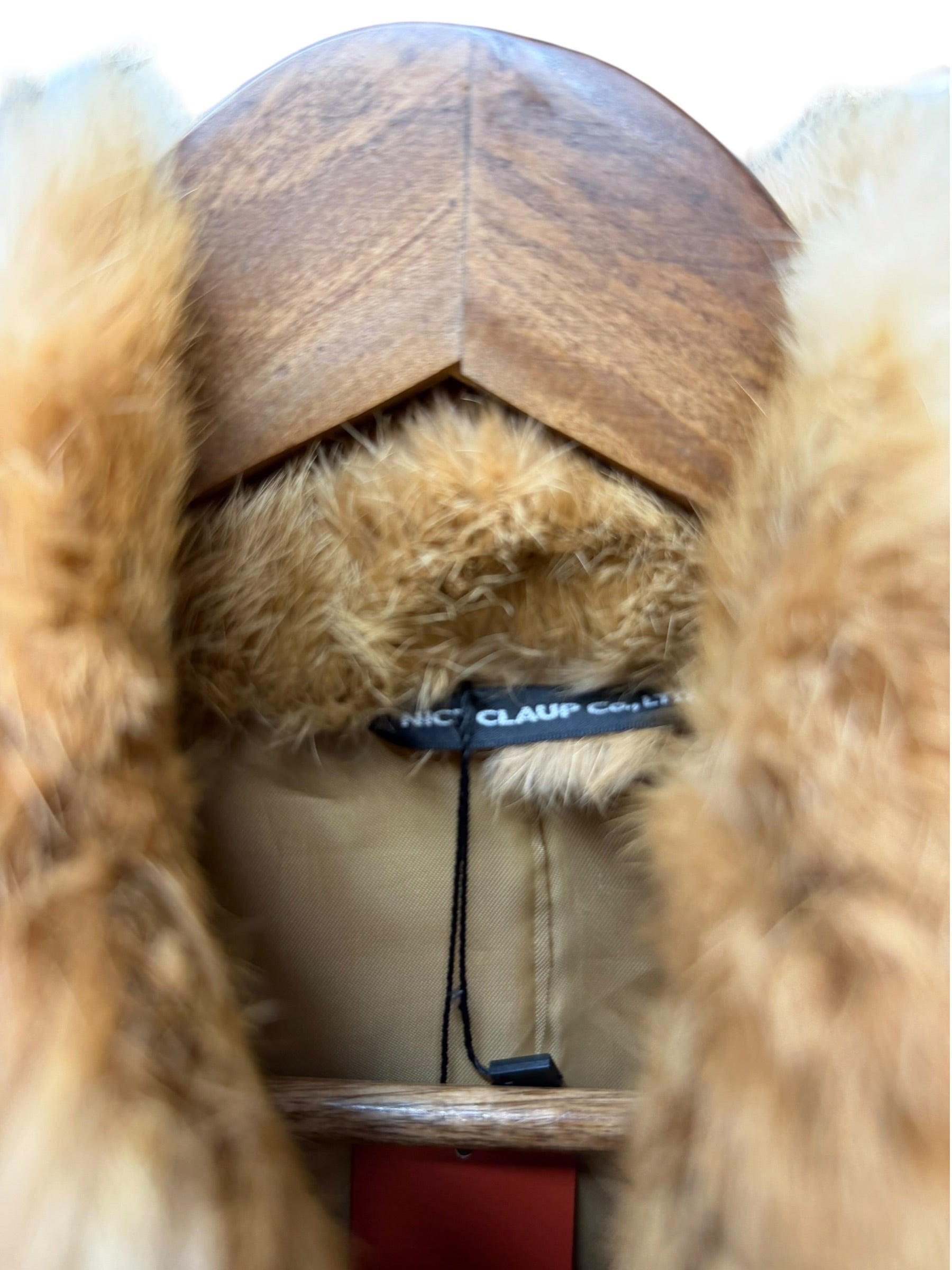 Vintage Light Brown Nice Claup Co.Ltd Rabbit Fur Coat