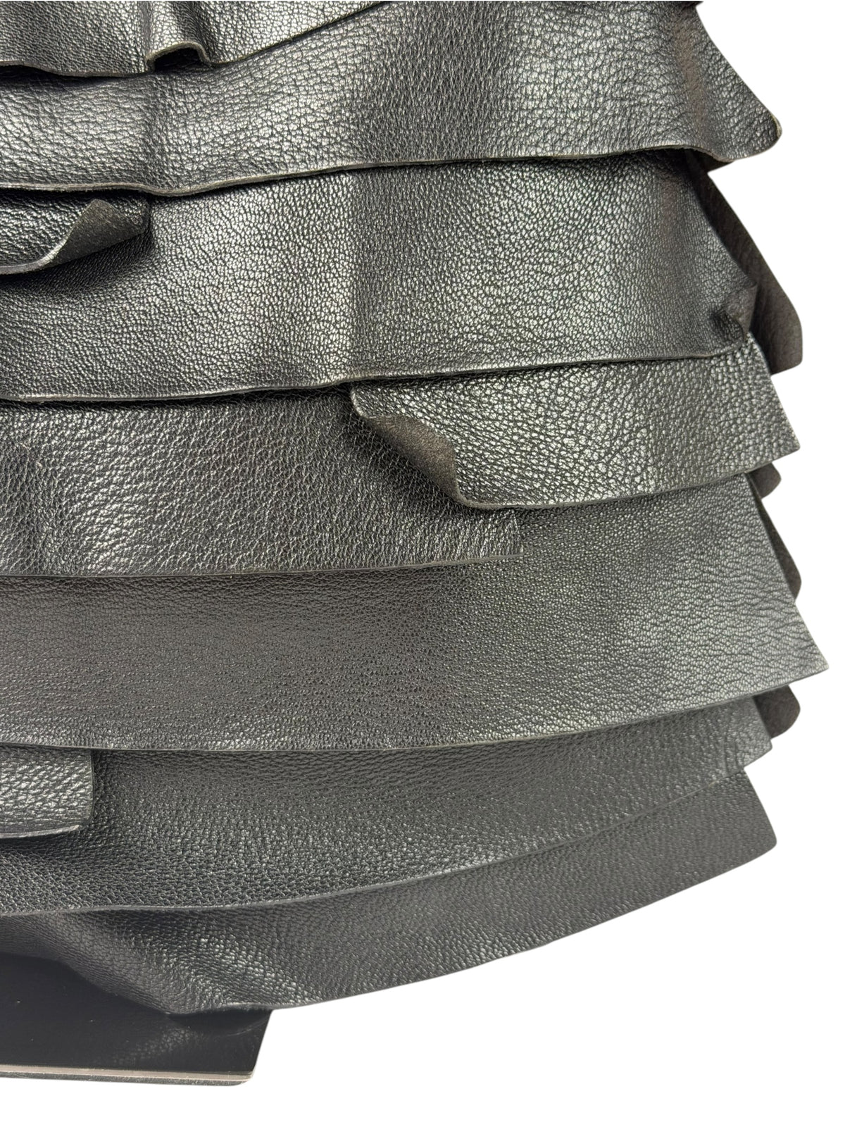 Yves Saint Laurent Black Leather St. Tropez Ruffled Hobo Bag