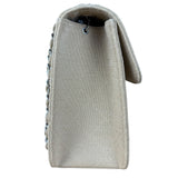 Chanel Beige Quilted Canvas Chain Flap Bag 1998