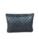 Chanel Navy Blue Quilted Leather Small Boy O-Case Clutch 2019