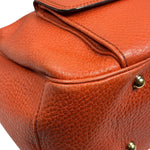 Gucci Orange Pebbled Leather Bamboo Top Handle Hobo Bag