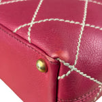 Chanel Vintage Pink Leather Wild Stitch Surpique Tote Bag