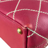Chanel Vintage Pink Leather Wild Stitch Surpique Tote Bag