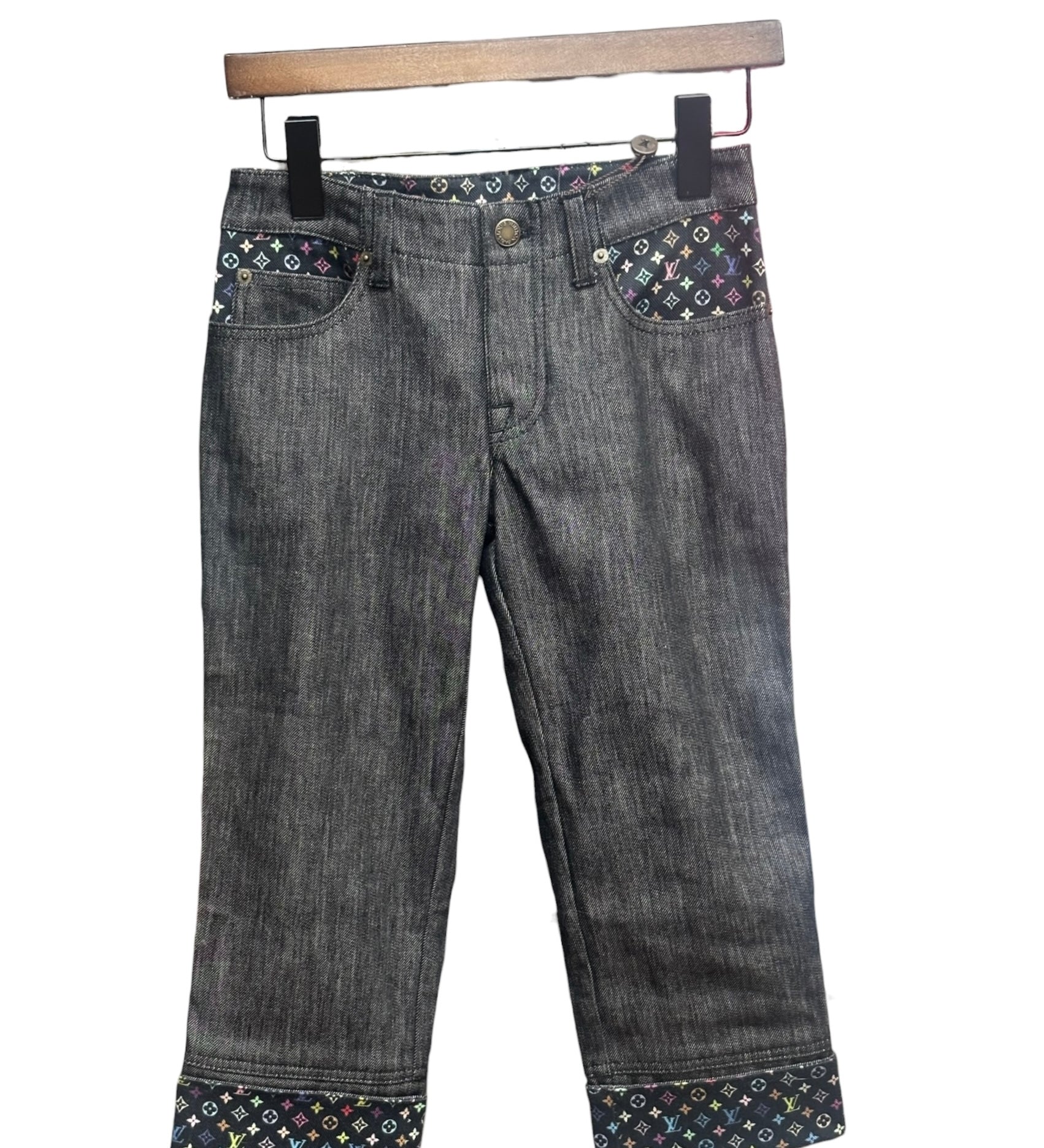Louis Vuitton Grey Denim Cropped Pants