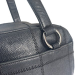 Chanel Navy Chocolate Bar Square Quilt LAX Bowler Bag 2004